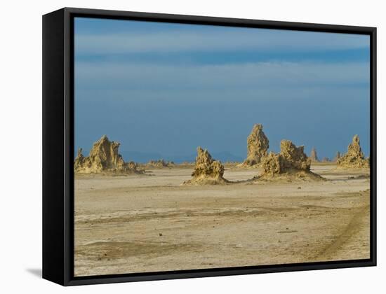 Lac Abbe (Lake Abhe Bad) With Its Chimneys, Republic of Djibouti, Africa-null-Framed Stretched Canvas