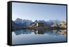 Lac Blanc, Mont Blanc and Aiguilles De Chamonix, Chamonix, Haute-Savoie, French Alps-Christian Kober-Framed Stretched Canvas