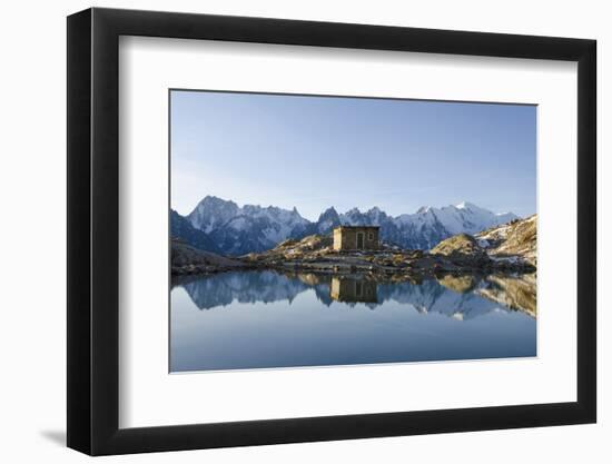 Lac Blanc, Mont Blanc and Aiguilles De Chamonix, Chamonix, Haute-Savoie, French Alps-Christian Kober-Framed Photographic Print