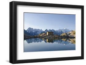 Lac Blanc, Mont Blanc and Aiguilles De Chamonix, Chamonix, Haute-Savoie, French Alps-Christian Kober-Framed Photographic Print