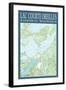 Lac Courte Oreilles Chart - Sawyer County, Wisconsin-Lantern Press-Framed Art Print