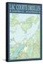 Lac Courte Oreilles Chart - Sawyer County, Wisconsin-Lantern Press-Framed Stretched Canvas