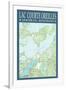 Lac Courte Oreilles Chart - Sawyer County, Wisconsin-Lantern Press-Framed Art Print