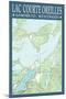 Lac Courte Oreilles Chart - Sawyer County, Wisconsin-Lantern Press-Mounted Art Print