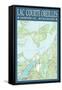 Lac Courte Oreilles Chart - Sawyer County, Wisconsin-Lantern Press-Framed Stretched Canvas