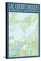 Lac Courte Oreilles Chart - Sawyer County, Wisconsin-Lantern Press-Stretched Canvas