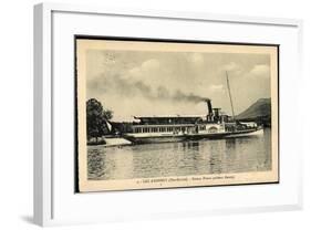 Lac D’Annecy, Bateau France, Dampfer, Abfahrt-null-Framed Giclee Print