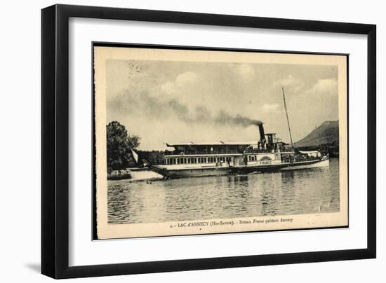 Lac D’Annecy, Bateau France, Dampfer, Abfahrt-null-Framed Giclee Print