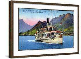 Lac D'Annecy, Dampfer France, Le Vapeur-null-Framed Giclee Print