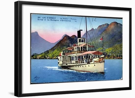 Lac D'Annecy, Dampfer France, Le Vapeur-null-Framed Giclee Print