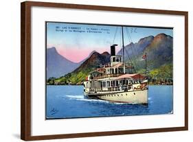 Lac D'Annecy, Dampfer France, Le Vapeur-null-Framed Giclee Print