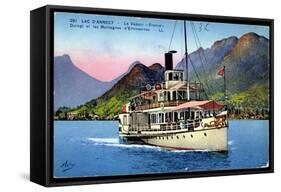 Lac D'Annecy, Dampfer France, Le Vapeur-null-Framed Stretched Canvas