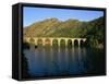 Lac De Villefort and Railway Viaduct, Cevennes, Lozere, Languedoc-Roussillon, France, Europe-David Hughes-Framed Stretched Canvas