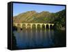 Lac De Villefort and Railway Viaduct, Cevennes, Lozere, Languedoc-Roussillon, France, Europe-David Hughes-Framed Stretched Canvas