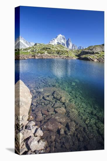 Lac Des Cheserys, Aiguille Verte, Haute Savoie, French Alps, France-Roberto Moiola-Stretched Canvas