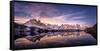 Lac des Cheserys panoramic-Philippe Manguin-Framed Stretched Canvas