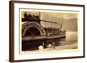 Lac Du Bourget, Dampfer Cygnes Du Lac, Dent Du Chat-null-Framed Giclee Print