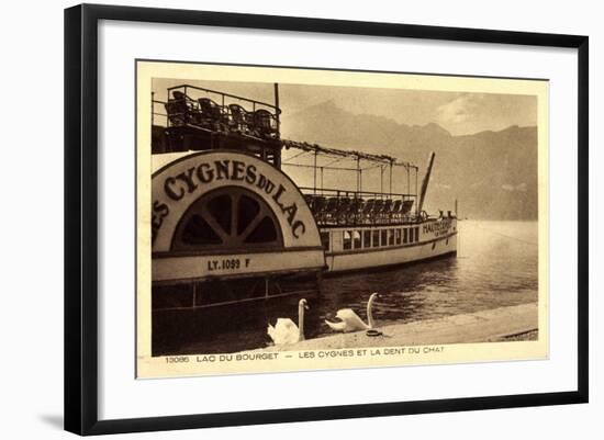 Lac Du Bourget, Dampfer Cygnes Du Lac, Dent Du Chat-null-Framed Giclee Print