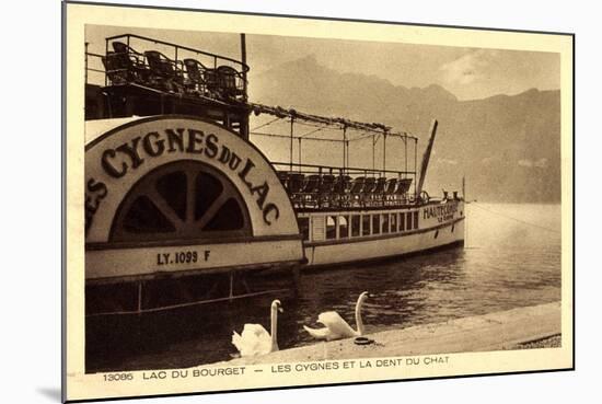 Lac Du Bourget, Dampfer Cygnes Du Lac, Dent Du Chat-null-Mounted Giclee Print