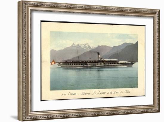 Lac Leman, Bateaux La Suisse, Dent Du Midi, Dampfer-null-Framed Giclee Print