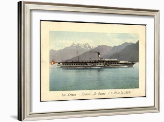 Lac Leman, Bateaux La Suisse, Dent Du Midi, Dampfer-null-Framed Giclee Print