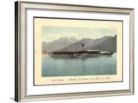 Lac Leman, Bateaux La Suisse, Dent Du Midi, Dampfer-null-Framed Giclee Print