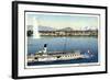 Lac Léman, Genf, Dampfer Savoie, Fontäne, Jet D'Eau-null-Framed Giclee Print