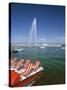 Lac Leman with Water Jet in Lake, Geneva, Switzerland-Hans Peter Merten-Stretched Canvas