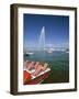 Lac Leman with Water Jet in Lake, Geneva, Switzerland-Hans Peter Merten-Framed Photographic Print