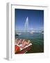 Lac Leman with Water Jet in Lake, Geneva, Switzerland-Hans Peter Merten-Framed Photographic Print