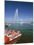 Lac Leman with Water Jet in Lake, Geneva, Switzerland-Hans Peter Merten-Mounted Photographic Print