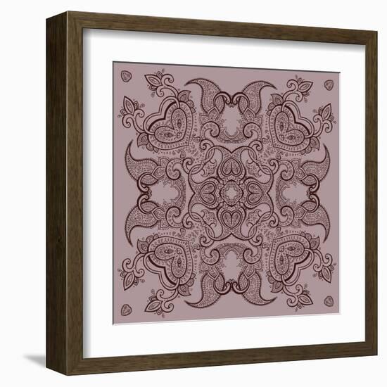 Lace Background: Mandala-Katyau-Framed Art Print