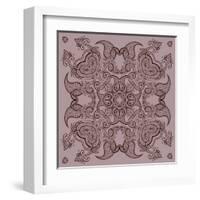 Lace Background: Mandala-Katyau-Framed Art Print