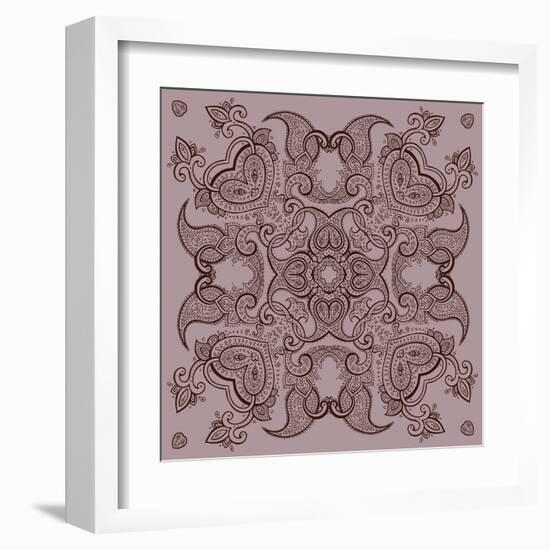 Lace Background: Mandala-Katyau-Framed Art Print