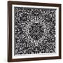 Lace Background: White on Black, Mandala-Katyau-Framed Art Print