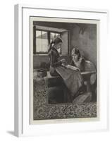 Lace-Making in an Irish Cottage-Marianne Stokes-Framed Giclee Print