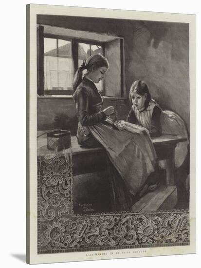 Lace-Making in an Irish Cottage-Marianne Stokes-Stretched Canvas