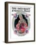 "Lace Valentine," Saturday Evening Post Cover, February 15, 1930-Elbert Mcgran Jackson-Framed Giclee Print