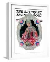 "Lace Valentine," Saturday Evening Post Cover, February 15, 1930-Elbert Mcgran Jackson-Framed Giclee Print