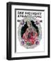 "Lace Valentine," Saturday Evening Post Cover, February 15, 1930-Elbert Mcgran Jackson-Framed Giclee Print