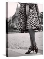 Laced Bootees of Leopard, to Match Coat, Designed by Dior-Paul Schutzer-Stretched Canvas