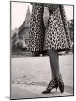 Laced Bootees of Leopard, to Match Coat, Designed by Dior-Paul Schutzer-Mounted Premium Photographic Print