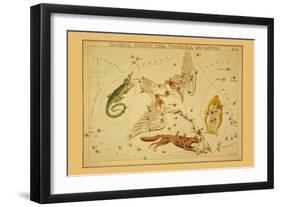 Lacerta, Cygnus, Lyra, Vulpecula and Anser-Aspin Jehosaphat-Framed Art Print
