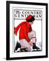 "Lacing Her Skates," Country Gentleman Cover, January 10, 1925-Remington Schuyler-Framed Giclee Print