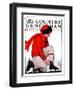 "Lacing Her Skates," Country Gentleman Cover, January 10, 1925-Remington Schuyler-Framed Premium Giclee Print