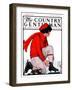 "Lacing Her Skates," Country Gentleman Cover, January 10, 1925-Remington Schuyler-Framed Giclee Print