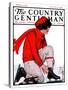 "Lacing Her Skates," Country Gentleman Cover, January 10, 1925-Remington Schuyler-Stretched Canvas