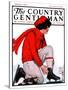 "Lacing Her Skates," Country Gentleman Cover, January 10, 1925-Remington Schuyler-Stretched Canvas