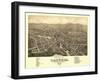 Laconia, New Hampshire - Panoramic Map-Lantern Press-Framed Art Print