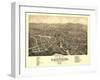 Laconia, New Hampshire - Panoramic Map-Lantern Press-Framed Art Print